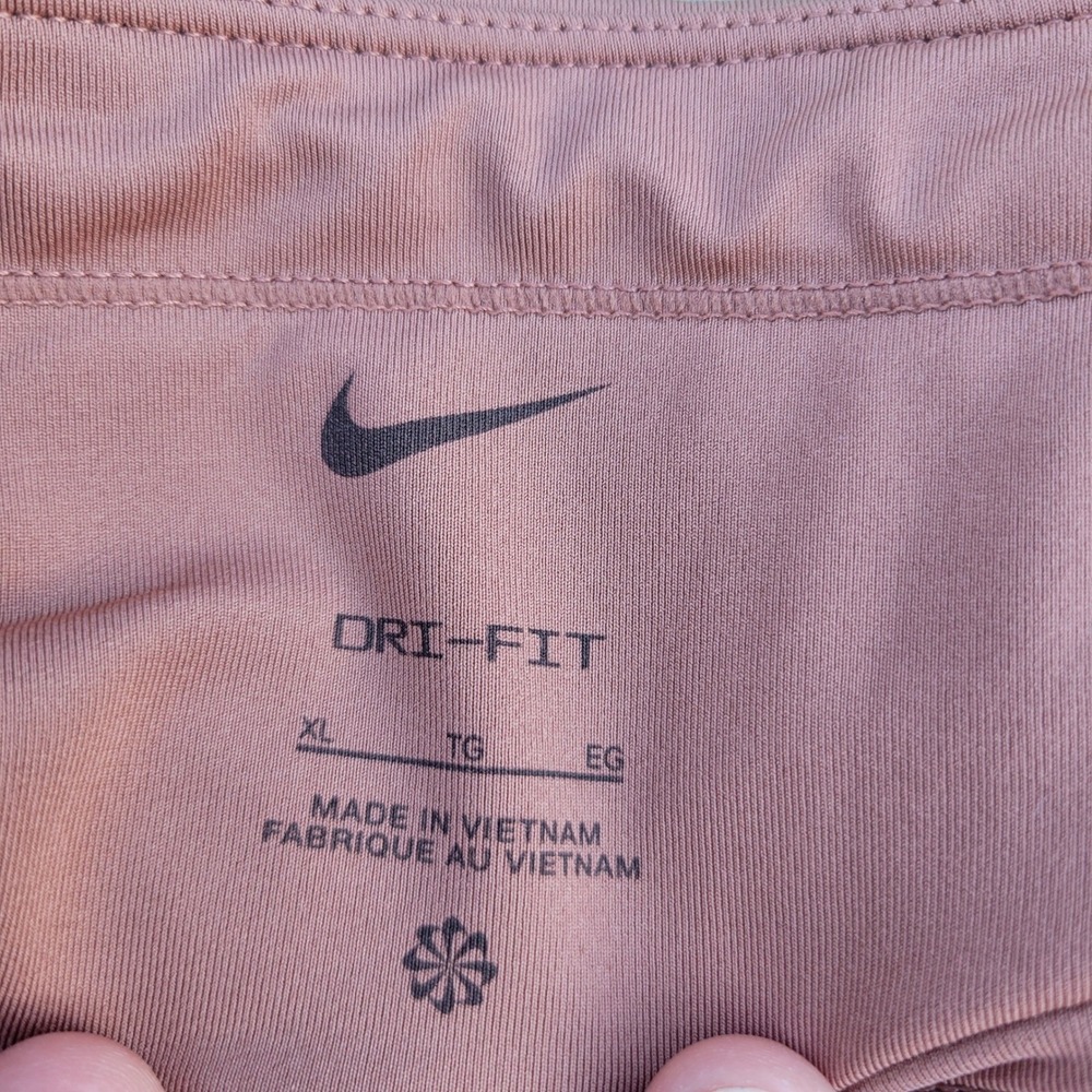 Nike Air Dri-FIT W XL 7/8 Running Leggings Rust Orange Mesh Zip Pocket Active - Picture 2 of 16